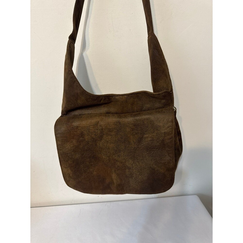 NAZNEEN PURSENALITY BROWN SUEDELIKE SADDLE/MESSENGER/TOTE/SACHEL BAG